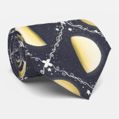 Celestial Moon Phases Pattern Stropdas (Opgerold)