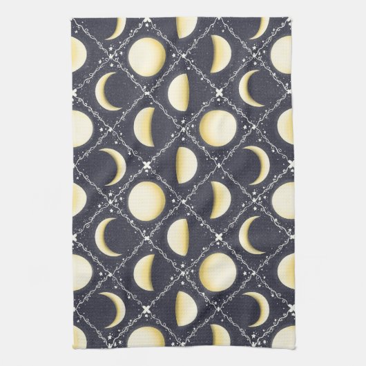Celestial Moon Phases Pattern Theedoek (Verticaal)
