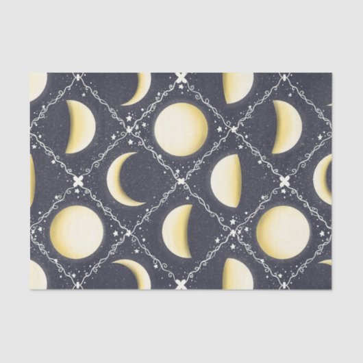 Celestial Moon Phases Pattern Tissuepapier (Voorkant)