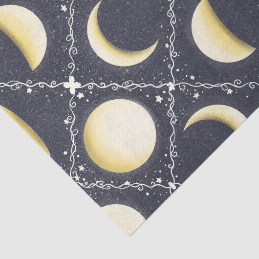 Celestial Moon Phases Pattern Tissuepapier (Detail)