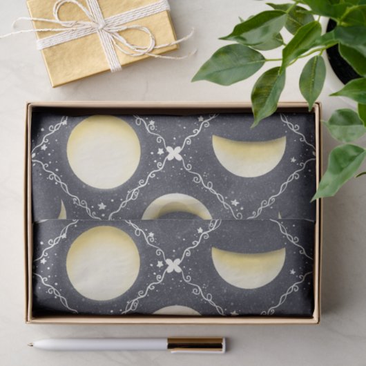 Celestial Moon Phases Pattern Tissuepapier (Geschenk)