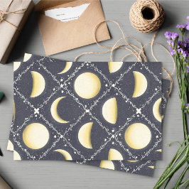 Celestial Moon Phases Pattern Tissuepapier