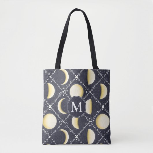 Celestial Moon Phases Pattern Tote Bag (Voorkant)
