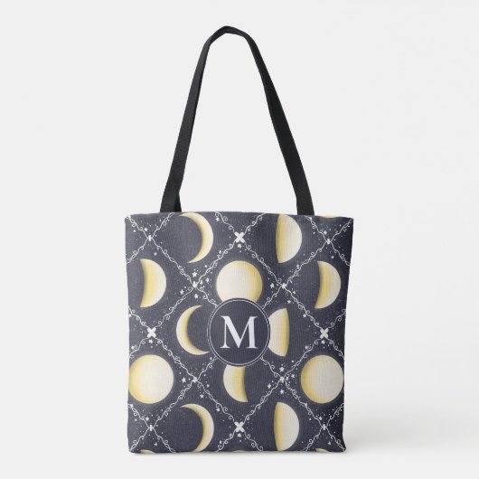 Celestial Moon Phases Pattern Tote Bag (Achterkant)