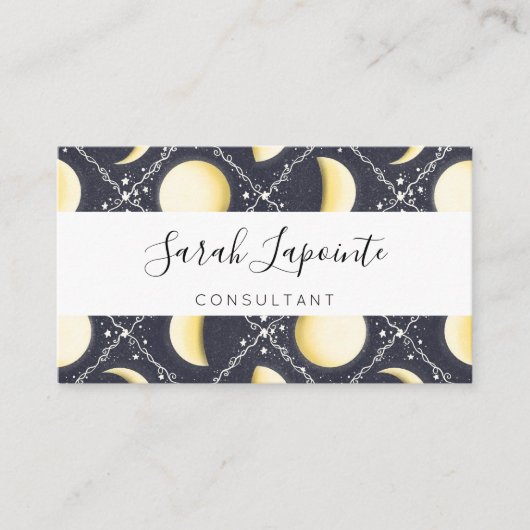Celestial Moon Phases Pattern Visitekaartje (Voorkant)