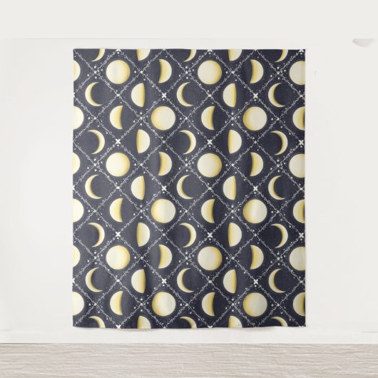 Celestial Moon Phases Pattern Wandkleed (Voorkant)