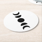 Celestial Moon Phases Ronde Kartonnen Onderzetter (Gebogen)