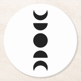 Celestial Moon Phases Ronde Kartonnen Onderzetter