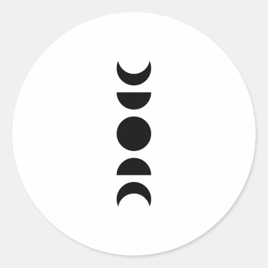 Celestial Moon Phases Ronde Sticker (Voorkant)