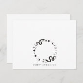 Celestial Moon Phases Snake gepersonaliseerd Notitiekaartje (Voorkant / Achterkant)