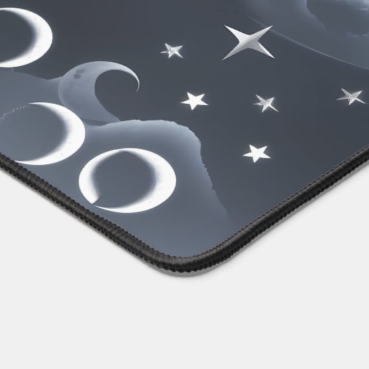 Celestial Moon Phases Soft Grey Luxury Aesthetic Bureaumat (Hoek)