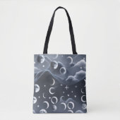 Celestial Moon Phases Soft Grey Luxury Aesthetic Tote Bag (Voorkant)