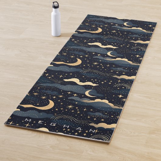 Celestial Moon Phases Stars Gouden Monogram Yoga M Yogamat (In situ)