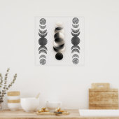 Celestial Moon Phases Triptych Poster | Abstract  (Keuken)