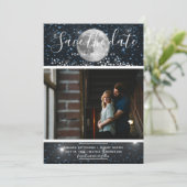 Celestial Moon Photo Save the Date Invite (Staand voorkant)