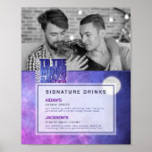 Celestial Moon Signature Drinken Trouwdouche Poster (Voorkant)