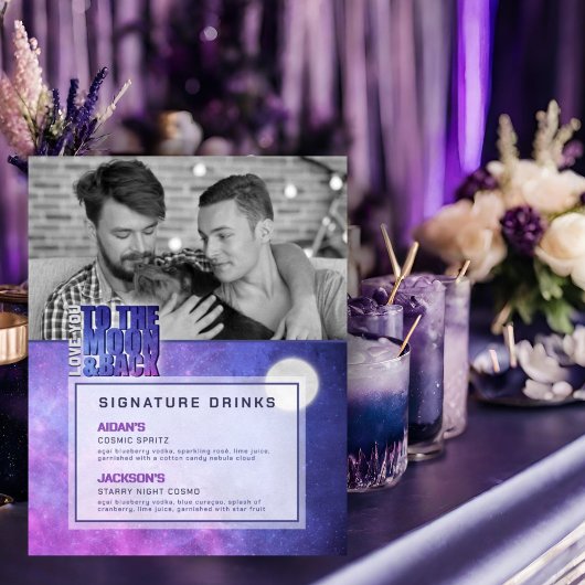 Celestial Moon Signature Drinken Trouwdouche Poster