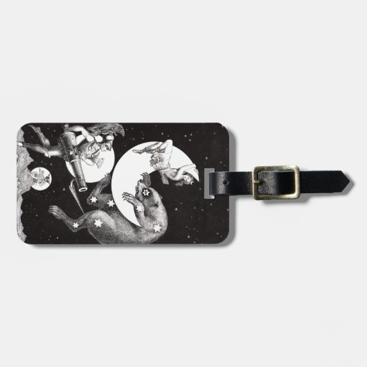 Celestial Moon Sky Universe God Night Illustration Bagagelabel (Voorkant horizontaal)