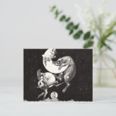 Celestial Moon Sky Universe God Night Illustration Briefkaart (Staand voorkant)