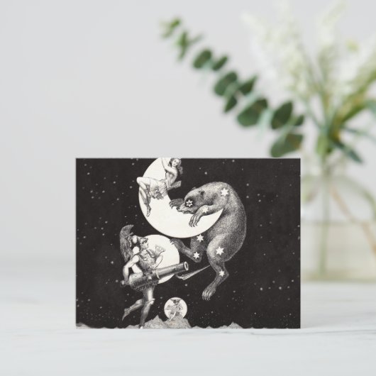 Celestial Moon Sky Universe God Night Illustration Briefkaart (Staand voorkant)