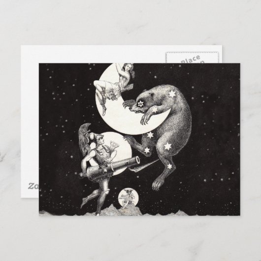 Celestial Moon Sky Universe God Night Illustration Briefkaart (Voorkant / Achterkant)