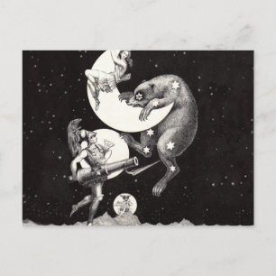 Celestial Moon Sky Universe God Night Illustration Briefkaart