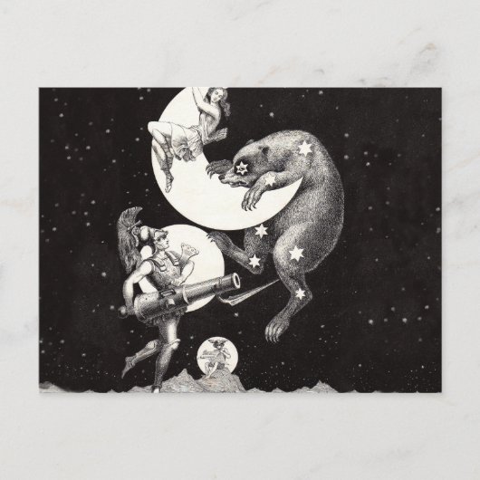 Celestial Moon Sky Universe God Night Illustration Briefkaart (Voorkant)