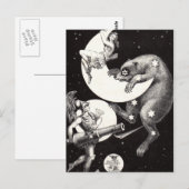 Celestial Moon Sky Universe God Night Illustration Briefkaart (Voorkant / Achterkant)