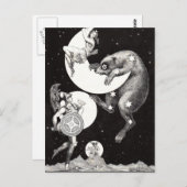 Celestial Moon Sky Universe God Night Illustration Briefkaart (Voorkant / Achterkant)