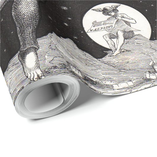 Celestial Moon Sky Universe God Night Illustration Cadeaupapier (Rol Hoek)