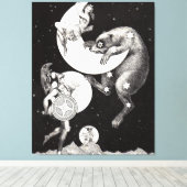 Celestial Moon Sky Universe God Night Illustration Canvas Afdruk (Insitu (Houten vloer))