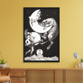 Celestial Moon Sky Universe God Night Illustration Canvas Afdruk (Insitu (Woonkamer))