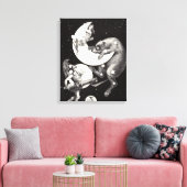 Celestial Moon Sky Universe God Night Illustration Canvas Afdruk (Insitu (Woonkamer))