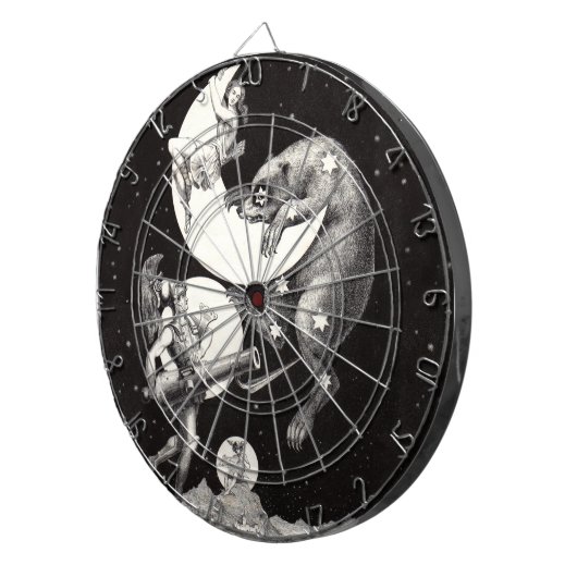 Celestial Moon Sky Universe God Night Illustration Dartbord (Voorkant Rechts)