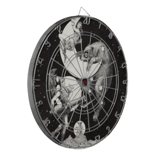 Celestial Moon Sky Universe God Night Illustration Dartbord (Voorkant Links)