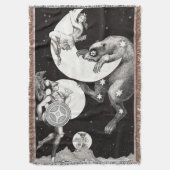 Celestial Moon Sky Universe God Night Illustration Deken (Voorkant Verticaal)