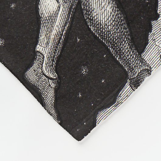 Celestial Moon Sky Universe God Night Illustration Fleece Deken (Hoek)