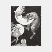 Celestial Moon Sky Universe God Night Illustration Fleece Deken (Voorkant)