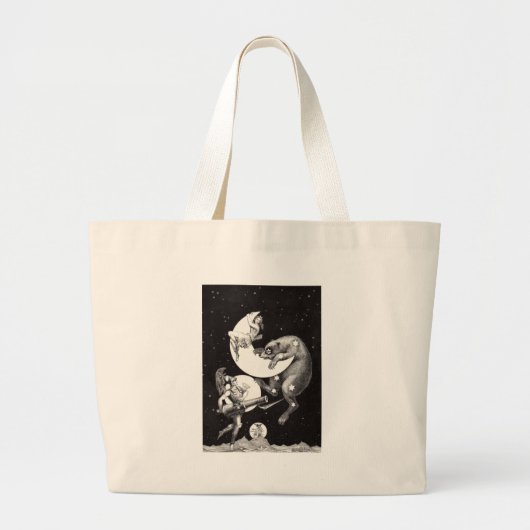 Celestial Moon Sky Universe God Night Illustration Grote Tote Bag (Voorkant)