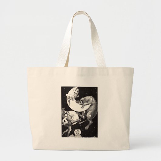 Celestial Moon Sky Universe God Night Illustration Grote Tote Bag (Voorkant)