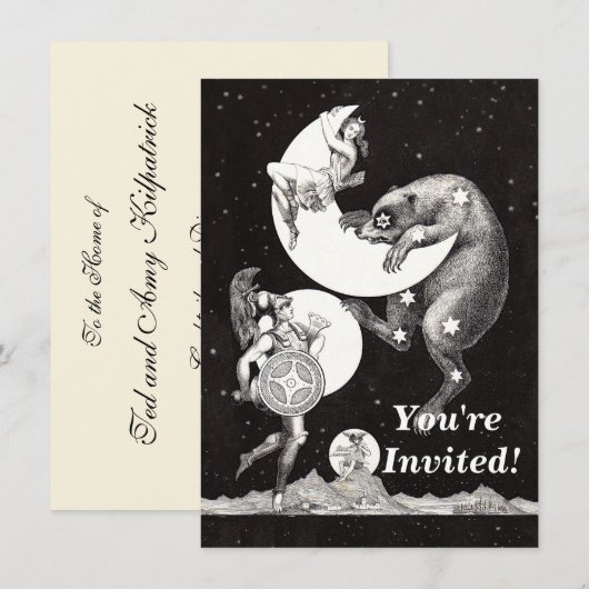 Celestial Moon Sky Universe God Night Illustration Kaart (Voorkant / Achterkant)