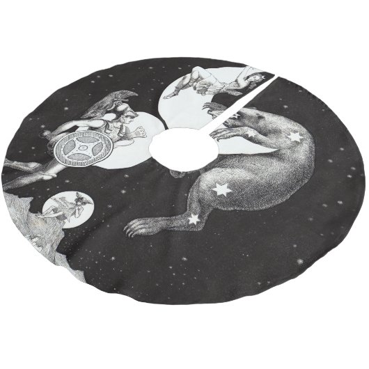 Celestial Moon Sky Universe God Night Illustration Kerstboom Rok (Gekanteld)