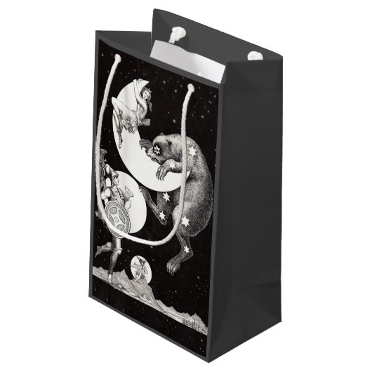 Celestial Moon Sky Universe God Night Illustration Klein Cadeauzakje (Achterkant Gekanteld)