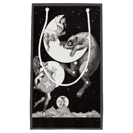 Celestial Moon Sky Universe God Night Illustration Klein Cadeauzakje (Voorkant)