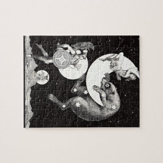 Celestial Moon Sky Universe God Night Illustration Legpuzzel (Horizontaal)