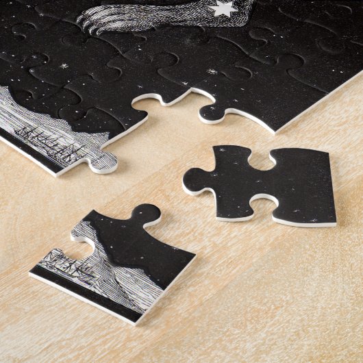 Celestial Moon Sky Universe God Night Illustration Legpuzzel (Zijkant)