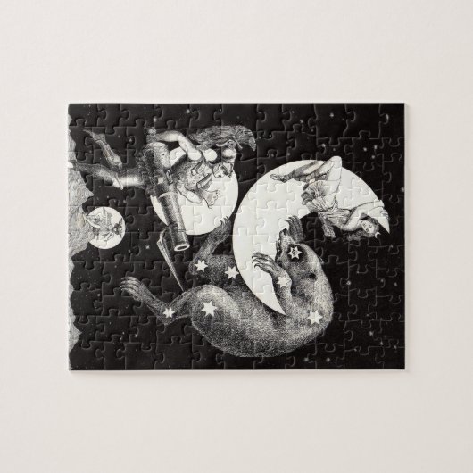 Celestial Moon Sky Universe God Night Illustration Legpuzzel (Horizontaal)