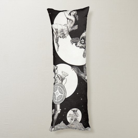 Celestial Moon Sky Universe God Night Illustration Lichaamskussen (Achterkant (Verticaal))