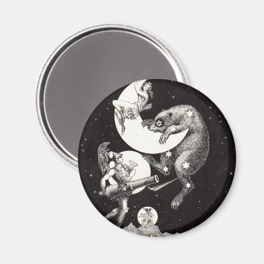 Celestial Moon Sky Universe God Night Illustration Magneet (Voorkant / Achterkant)