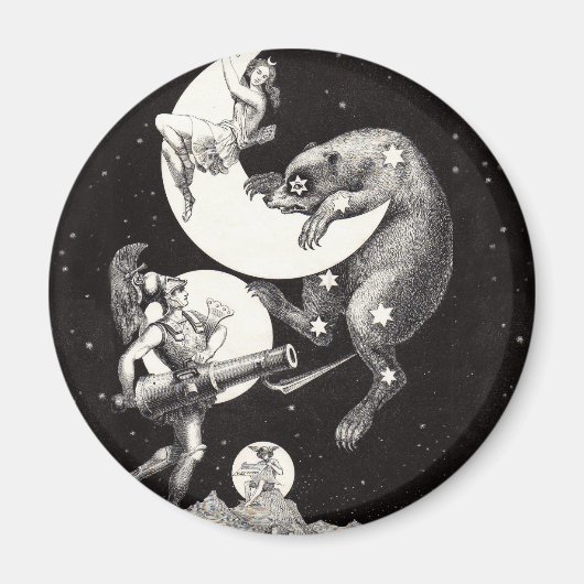 Celestial Moon Sky Universe God Night Illustration Magneet (Voorkant)